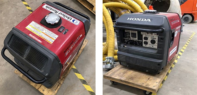 Red Honda Generator model EU3000IS